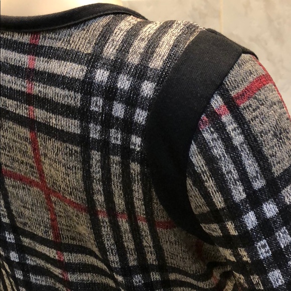 TAUPE BLACK CHECKERED CARDIGAN - Picture 4 of 6